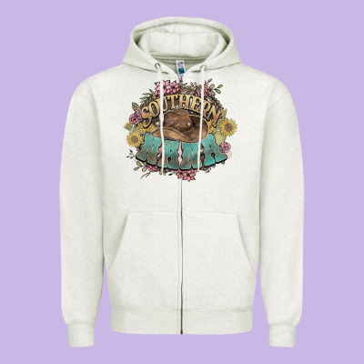 Southern Nana Western Flowers Zipper Hoodie Designed By Howdyjamesfarm