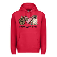 Cardinal peace love pug Premium Hoodie - JahusDesignShop