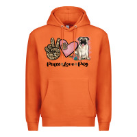Carrot peace love pug Premium Hoodie - JahusDesignShop