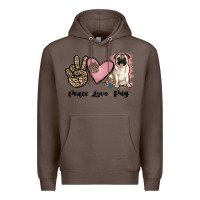 Coffee peace love pug Premium Hoodie - JahusDesignShop