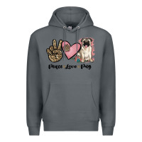 Rock peace love pug Premium Hoodie - JahusDesignShop
