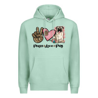 Seafoam peace love pug Premium Hoodie - JahusDesignShop