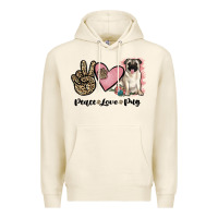 Tofu peace love pug Premium Hoodie - JahusDesignShop