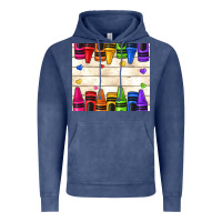 Vintage Denim custom teacher name crayons Vintage Hoodie - NancyCooperArtShop