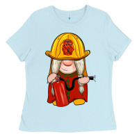 Baby Blue firefighter gnomes Ladies Tee - Artiststas