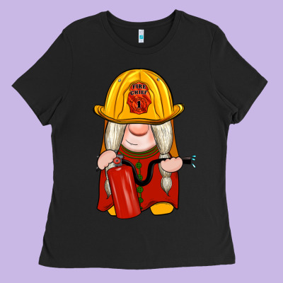 Firefighter Gnomes Ladies Tee Designed By Artiststas