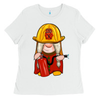 White firefighter gnomes Ladies Tee - Artiststas