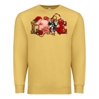 Antique Gold love with pig olivia Premium Sweatshirt - OliviaCreatesArt