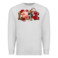 Dove Grey love with pig olivia Premium Sweatshirt - OliviaCreatesArt