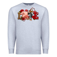 Heather Grey love with pig olivia Premium Sweatshirt - OliviaCreatesArt