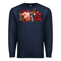 Navy love with pig olivia Premium Sweatshirt - OliviaCreatesArt