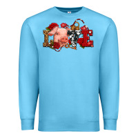 Ocean Blue love with pig olivia Premium Sweatshirt - OliviaCreatesArt