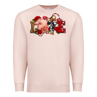 Pale Pink love with pig olivia Premium Sweatshirt - OliviaCreatesArt
