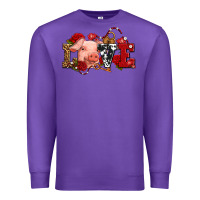 Purple love with pig olivia Premium Sweatshirt - OliviaCreatesArt