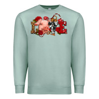 Seafoam love with pig olivia Premium Sweatshirt - OliviaCreatesArt