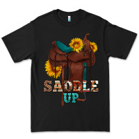 Black saddle up cowboy western sunflowers Premium Tee - Artiststas