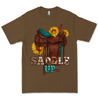 Cacao saddle up cowboy western sunflowers Premium Tee - Artiststas