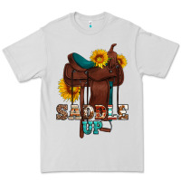Dove Grey saddle up cowboy western sunflowers Premium Tee - Artiststas