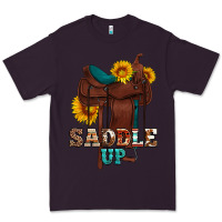 Plum saddle up cowboy western sunflowers Premium Tee - Artiststas