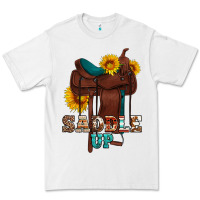 White saddle up cowboy western sunflowers Premium Tee - Artiststas