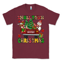 Burgundy Christmas Santa and reindeer truck Classic Tee - MaliasSmallBusiness