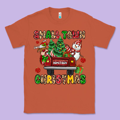 Christmas Santa And Reindeer Truck Classic Tee Designed By Maliassmallbusiness