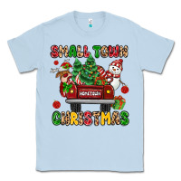 Dusty Blue Christmas Santa and reindeer truck Classic Tee - MaliasSmallBusiness