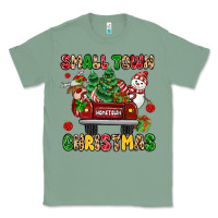 Sage Christmas Santa and reindeer truck Classic Tee - MaliasSmallBusiness