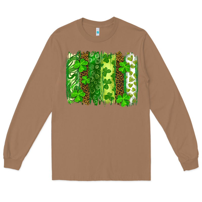 St Patrick's Day Brushstrokes Long Sleeve Tee by RanaPortraitStore | Teevron