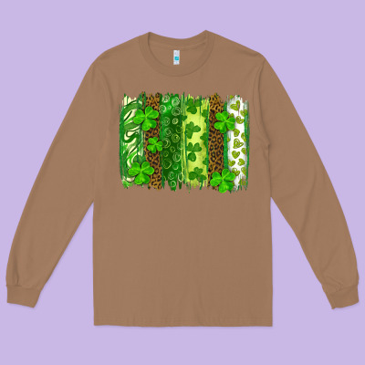 St Patrick's Day Brushstrokes Long Sleeve Tee Designed By Ranaportraitstore