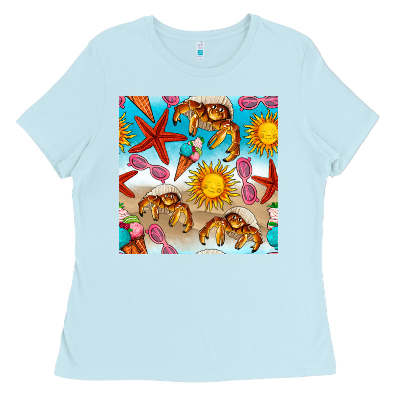 Beach Seamless Pattern Ladies Tee by BundleAndBundleShop | Teevron