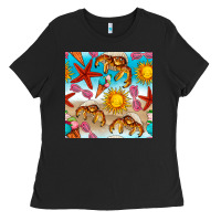 Black beach seamless pattern Ladies Tee - BundleAndBundleShop