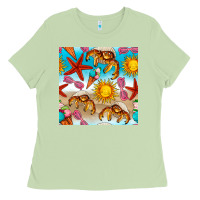 Matcha beach seamless pattern Ladies Tee - BundleAndBundleShop