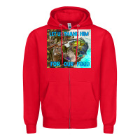 Red let us thank hım for our food Zipper Hoodie - TumblerDesignByShophia