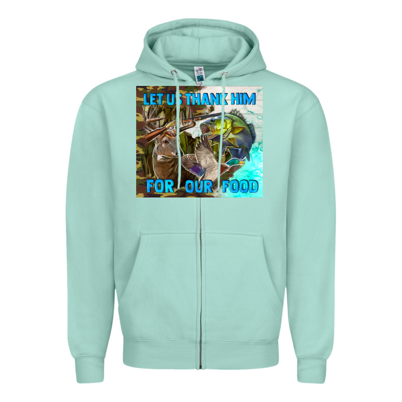 Let Us Thank Hım For Our Food Zipper Hoodie by TumblerDesignByShophia | Teevron