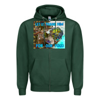 Sports Green let us thank hım for our food Zipper Hoodie - TumblerDesignByShophia