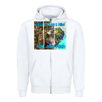 White let us thank hım for our food Zipper Hoodie - TumblerDesignByShophia