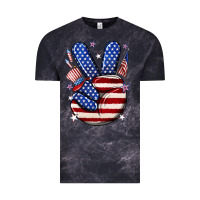 Cloud Black peace 4th july Vintage Tee - NancyCooperArtShop