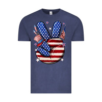 Vintage Denim peace 4th july Vintage Tee - NancyCooperArtShop