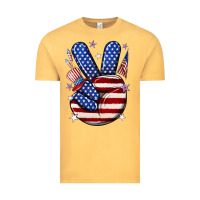 Vintage Mustard peace 4th july Vintage Tee - NancyCooperArtShop
