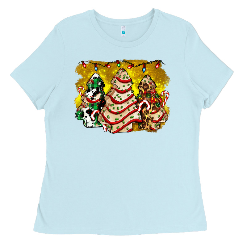 Christmas Tree Cake And Christmas Pattern Ado Ladies Tee by AdoDesignShop | Teevron
