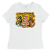 White christmas tree cake and christmas pattern ado Ladies Tee - AdoDesignShop