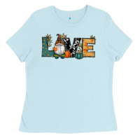 Baby Blue Fall Love Gnome Ladies Tee - RanaPortraitStore