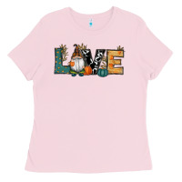 Bubblegum Pink Fall Love Gnome Ladies Tee - RanaPortraitStore