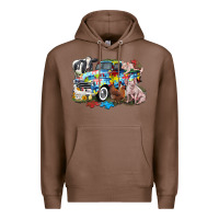 Chestnut Autism truck with farm animals Premium Hoodie - CowGirlArtShop