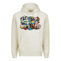Oatmeal Heather Autism truck with farm animals Premium Hoodie - CowGirlArtShop