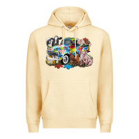 Pina Colada Autism truck with farm animals Premium Hoodie - CowGirlArtShop