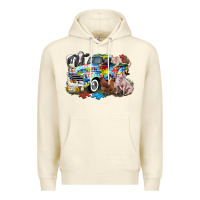Sandshell Autism truck with farm animals Premium Hoodie - CowGirlArtShop