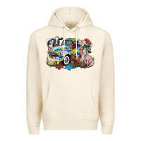Tofu Autism truck with farm animals Premium Hoodie - CowGirlArtShop