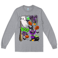 Heather Grey cute ghost Long Sleeve Tee - LillyAllenDesigns